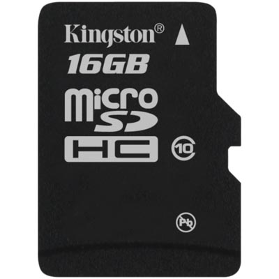 Kingston minneskort, microSDHC, 16GB,  Class 10