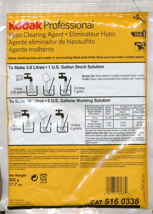 Kodak  Professional Hypo Clearing Agent Powder To Make 19L