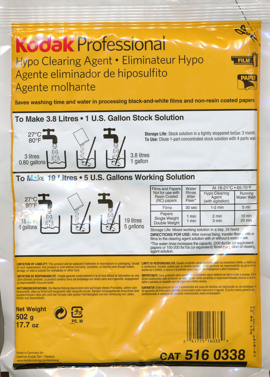 Kodak  Professional Hypo Clearing Agent Powder To Make 19L