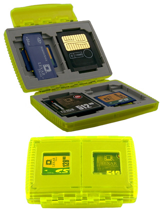 Minneskortförvaring GEPE CARDSAFE EXTREME NEON 4 KORTPLATSER