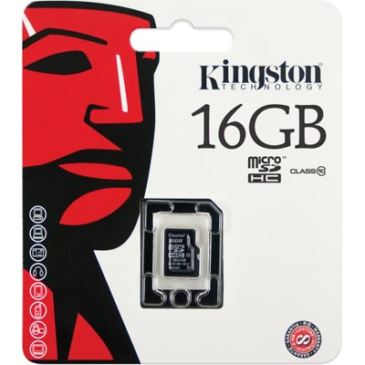 Kingston minneskort, microSDHC, 16GB,  Class 10