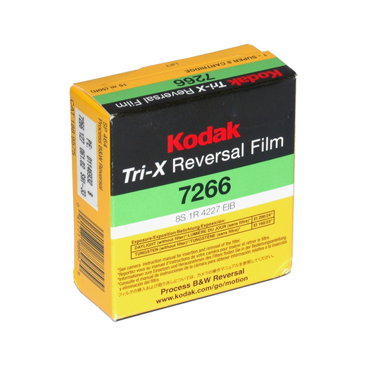 Kodak Tri-X Reversal Film 7266 Super 8 Cartridge