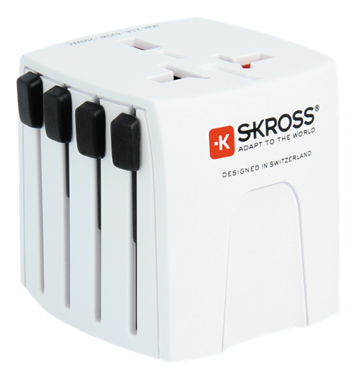 SKROSS World Adapter MUV Micro, 100V - 250V. max belastning 2,5A, vit