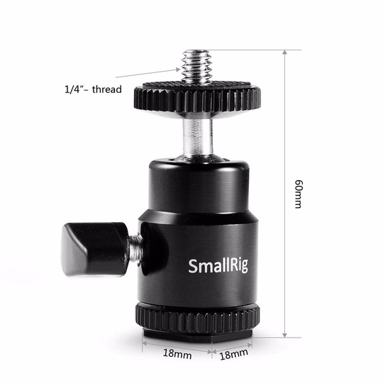 SMALLRIG 761 Camera Cold Shoe-Kulled -1/4" Skruv