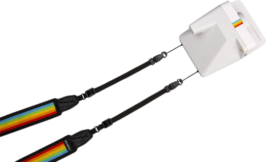 Camera Strap Flat Rainbow Black