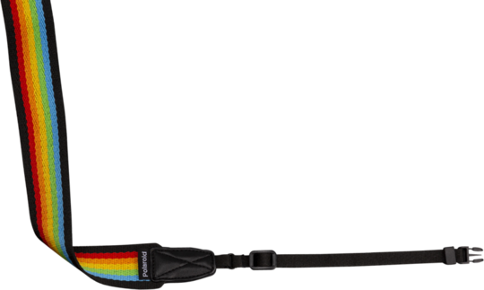 Camera Strap Flat Rainbow Black