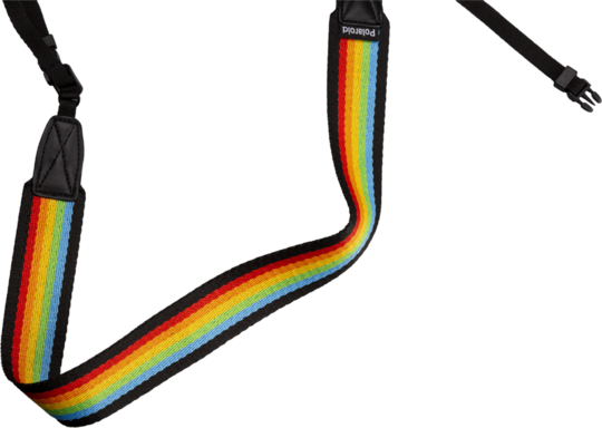 Camera Strap Flat Rainbow Black