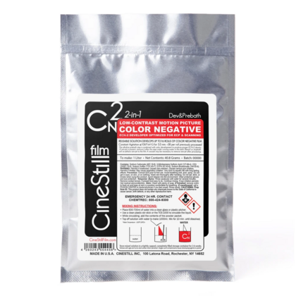 CINESTILL Cn2 ''Color Negative'' ECN-2 Developer, Low-Contrast Motion Picture Color Negatives For ECP & Scanning