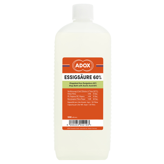 Stoppbad ADOX Acetic Acid 60% 1000 ml conc. - SLUTSÅLD!